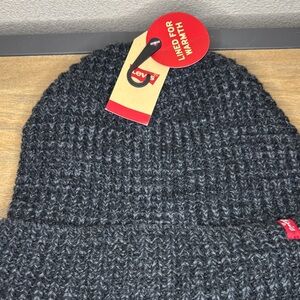 Levi's Charcoal Black Knit Beanie